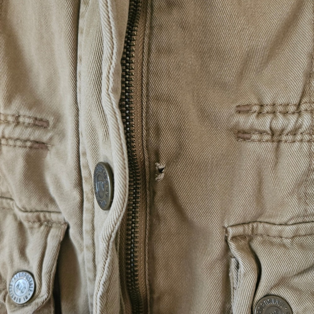 AEROPOSTALE Khaki‎ Utility Jacket Hooded Parka XS/TP Floral Lined - Picture 7 of 12